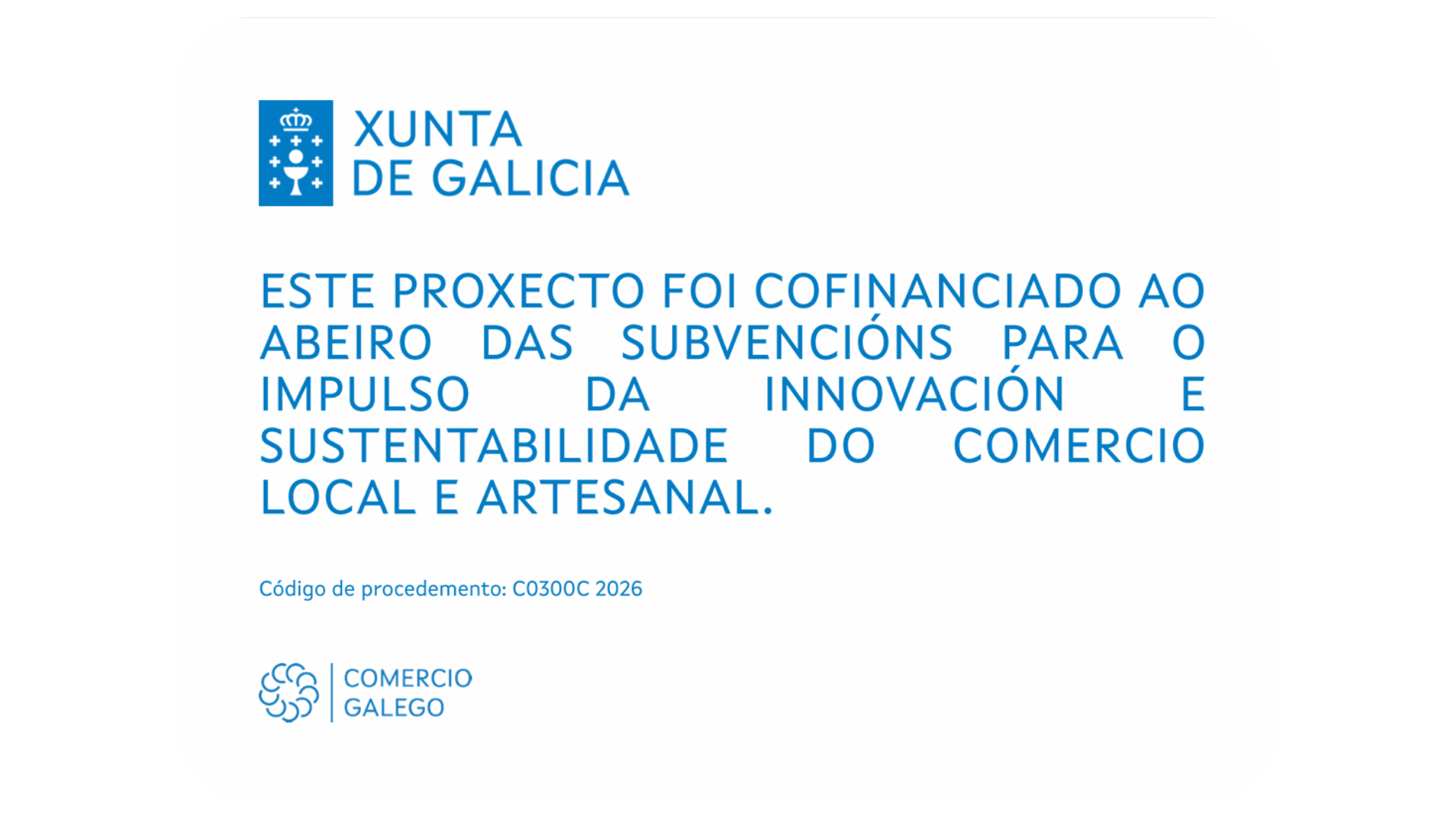 Proyecto cofinanciado por la Xunta de Galicia